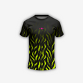 Black t-shirt with green flame pattern on a white background 

Training t-shirt designed for comfort, breathability, and everyday performance.

KEY FEATURES:
Quick-dry and lightweight
Flexible material for unrestricted movement
Comfortable athletic fit
Subtle printed logo

Made in Bangkok.