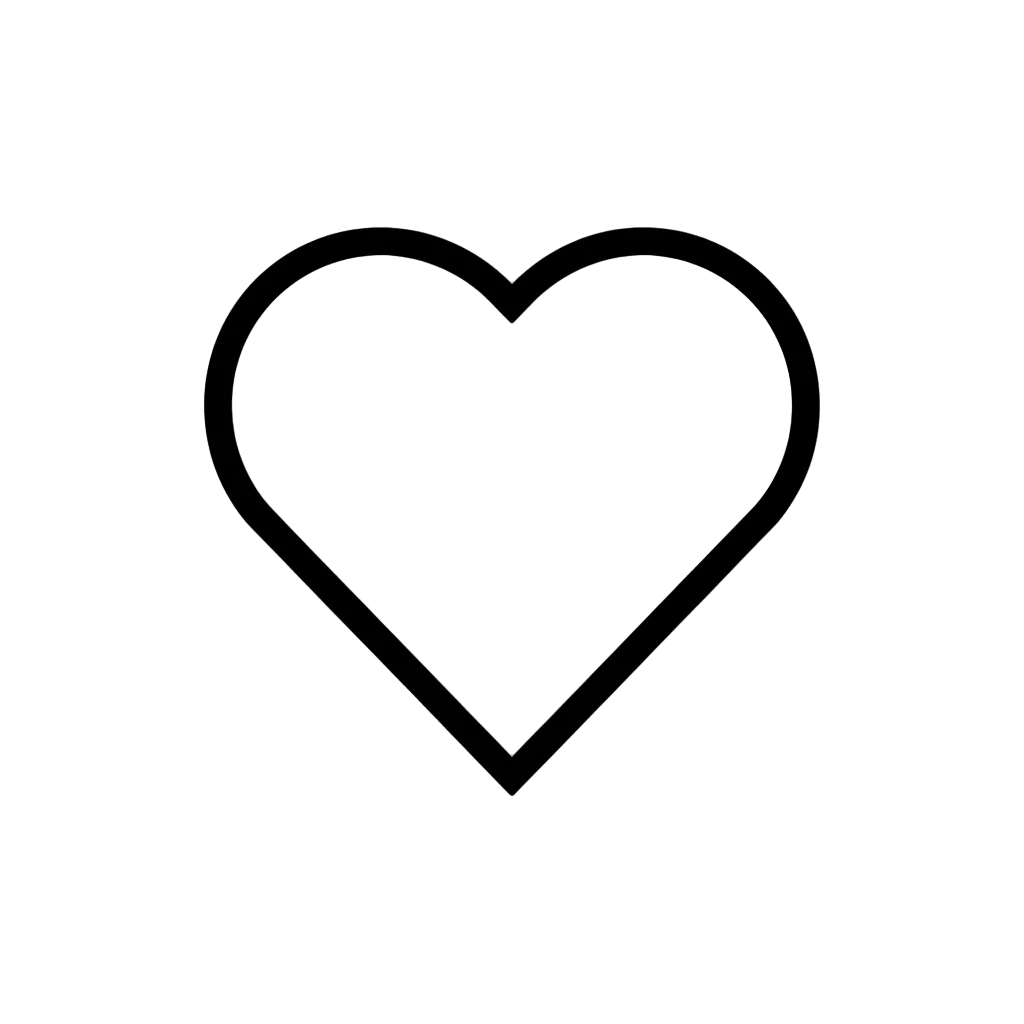 a heart with black bold outline