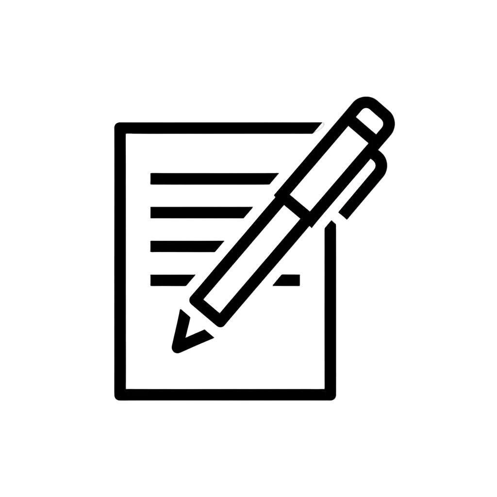 pen and paper in icon style file with black bold outsine